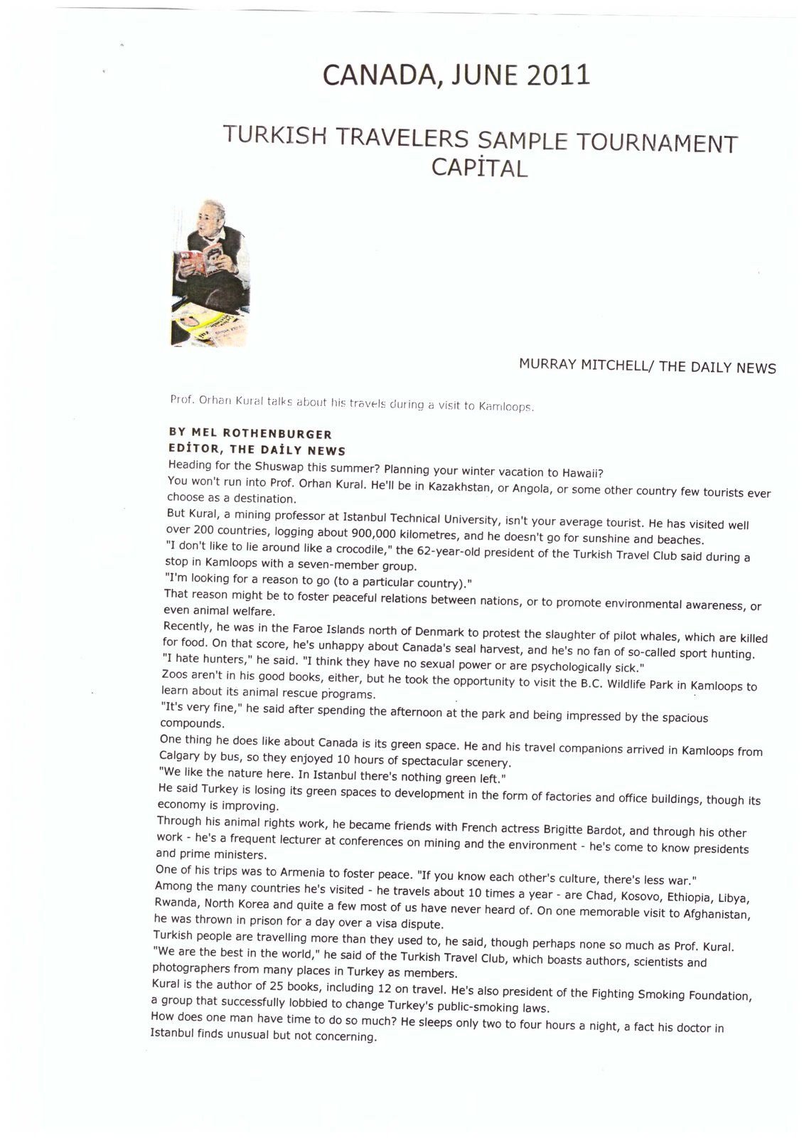 Orhan Kural Foreign Press Clipping #23