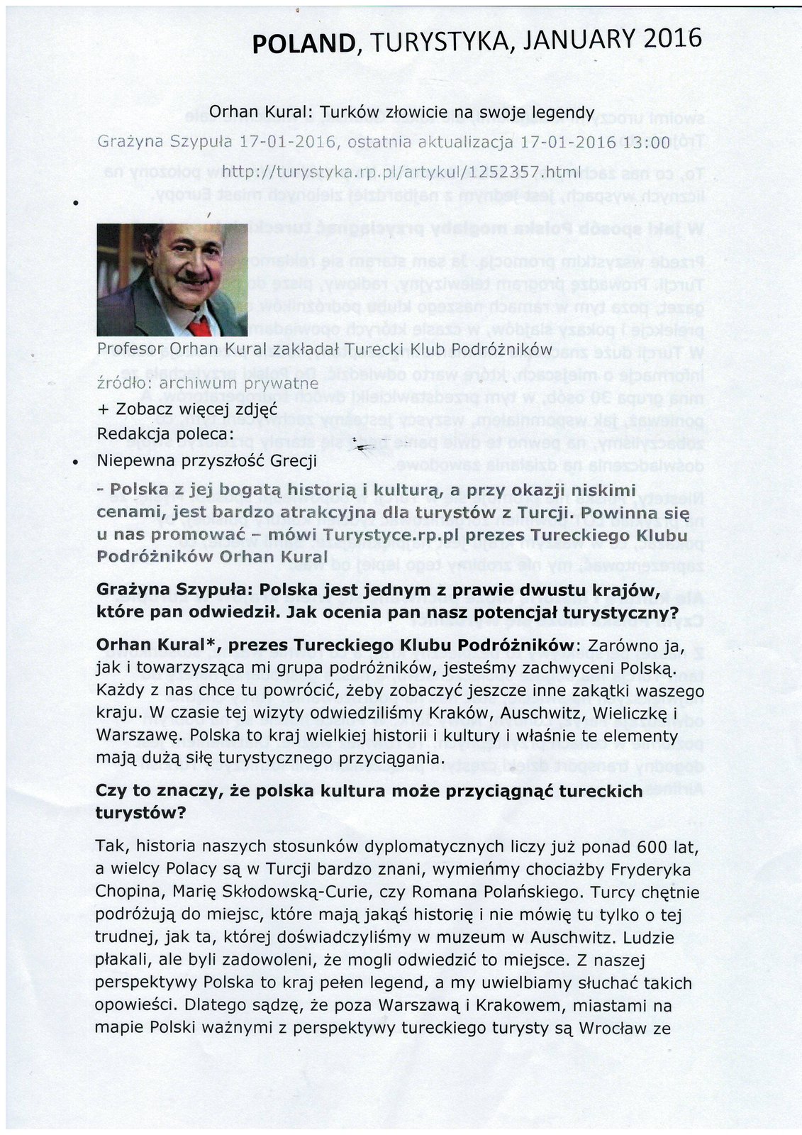Orhan Kural Foreign Press Clipping #47