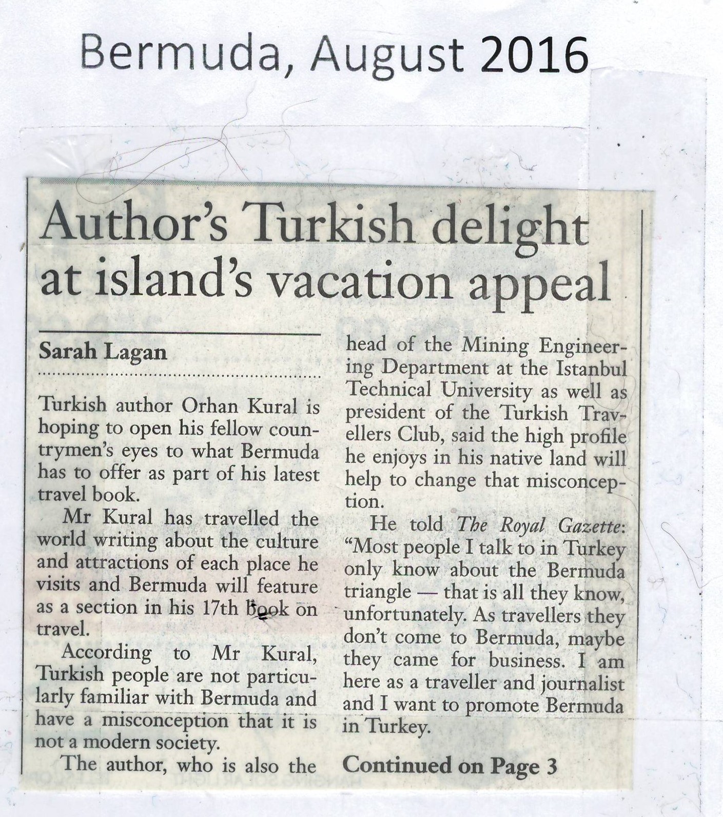 Orhan Kural Foreign Press Clipping #40